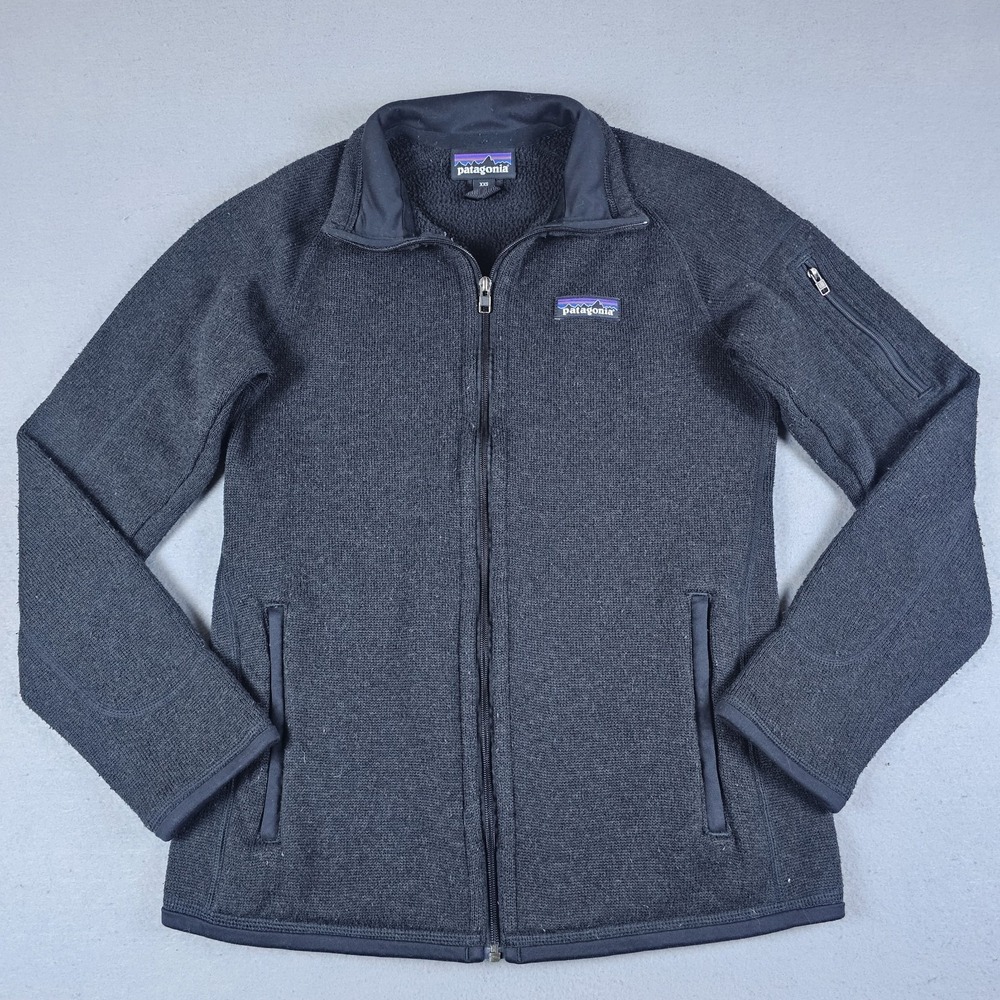 Patagonia Better Sweater Jacket Womens 2XS Black Full Zip Fleece Mock Neck